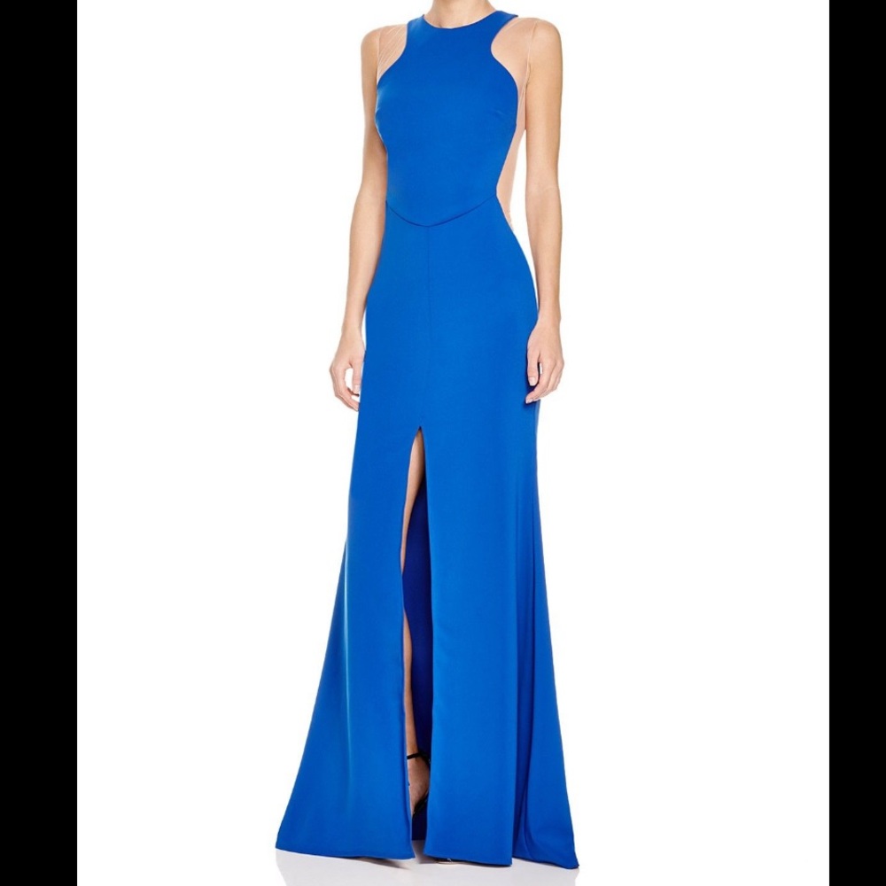 Nicole Bakti Sleeveless Illusion side gown